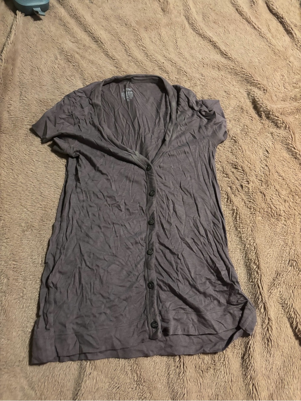 Mossimo Supply Co. Gray Button‑Front Short Sleeve Cardigan